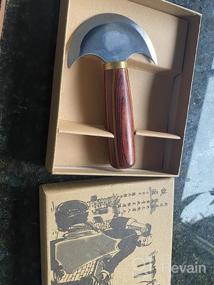 img 5 attached to Кожаный рабочий нож для резки кожи: PLANTIONAL с большой круглой головкой и деревянной ручкой