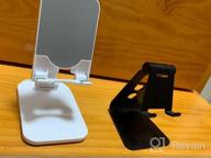 img 1 attached to Foldable Adjustable Angle SHANSHUI Phone Stand - Height & Non-Slip Tablet Holder For IPhone And All Mobile Phones/Tablets (White) review by Bianca Mares