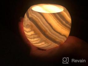 img 6 attached to Tranquil Aurora Home Décor - CraftsOfEgypt Single Alabaster Candle Holder