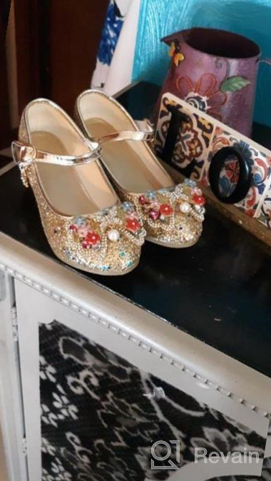 img 1 attached to Sparkle with Style: Kinkie Wedding Glitter Sequins Ballerina Girls' Shoes and Flats review by Brooke Abrahams