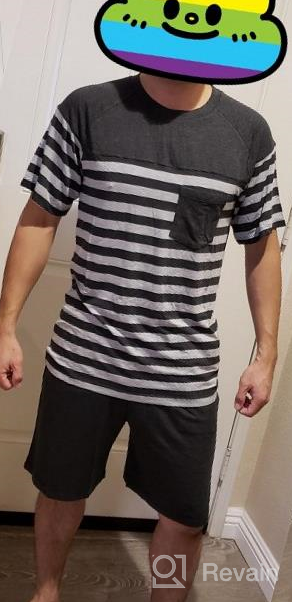 img 1 attached to QIANXIU Men's Striped Pyjamas Pajamas Sleepwear and Lounge Clothing for Summer review by Stephen Lunn