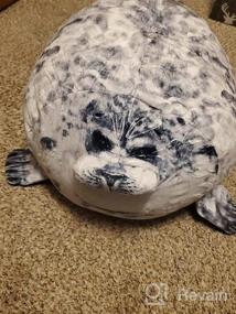 img 5 attached to Cute Medium Seal Plush Toy: ETAOLINE Chubby Blob Seal Pillow Cotton Stuffed Animals
