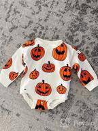 img 1 attached to 🎃 Pumpkin Sweatshirt Romper: Oversized Long Sleeve Onesie for Baby Halloween Outfit - Girl/Boy | Fall Baby Clothes review by Adam Whittaker