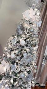 img 3 attached to Небьющиеся синие рождественские украшения для украшения елки - набор из 4 гигантских шариков ртути