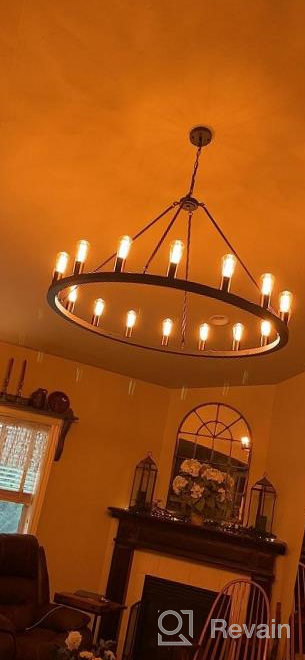 img 1 attached to Sonoro Black Chandelier - Rustic Industrial Modern Fixture with 13 Bulbs for Dining Room or Entryway review by Jeff Warne