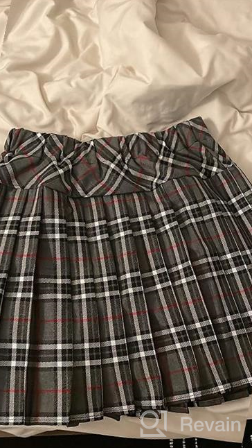 img 1 attached to Classic Style: Women'S Plaid Pleated Skirt With Elastic Waistband - Perfect For School Uniform review by Greg Wilkerson