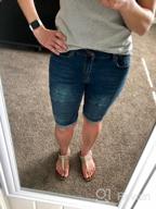 img 1 attached to Get Stylish And Comfy: Aodrusa Women'S Knee Length Stretchy Denim Shorts review by Franklin Richardson