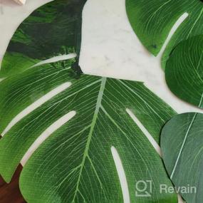 img 6 attached to 70 Pieces Of Artificial Tropical Palm And Jungle Leaves For Hawaiian, Beach, And Luau Party Decorations - Auihiay Collection