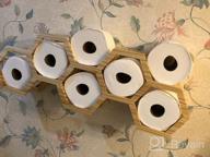 img 1 attached to Dark Brown Honeycomb Toilet Paper Holder - Wall Mounted Bathroom Storage Shelf For Tissue - Modern And Floating Novelty Bath Organizer Made Of Paulownia Wood review by Mark Hobbs