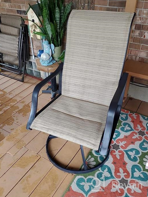 img 1 attached to Experience Ultimate Comfort With Top Space'S High Back Outdoor Swivel Rocker Set - Beige, Set Of 2 review by Muhamed Hogan