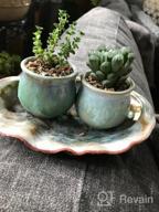 img 1 attached to Enhance Your Décor with the Eye-Catching Goldblue Flowing Glaze Ceramic Succulent Plant Pot - Perfect for Cactus, Flowers, and More! (6 Colors*2, Set of 12) review by Jeffrey Bush
