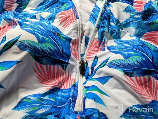 img 1 attached to Women'S Long Sleeve One Piece Swimsuit With Zip Front & Printed Design - ROSKIKI review by Andre Brignac