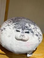 img 1 attached to Large Gray Rainlin Chubby Blob Seal Plush Toy - Cute Ocean Animal Stuffed With Soft Cotton (23.6 Inches) review by Herb Guevara