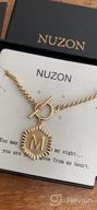 img 1 attached to 📿 NUZON Gold Initial Letter Pendant Necklace 14K Gold Plated Cuban Link Chain Toggle Clasp Hexagon Monogram Engraved A-Z Alphabet Personalized Charm Necklace Gifts for Women Girls 20'' - Enhanced SEO review by Ricardo Anderson