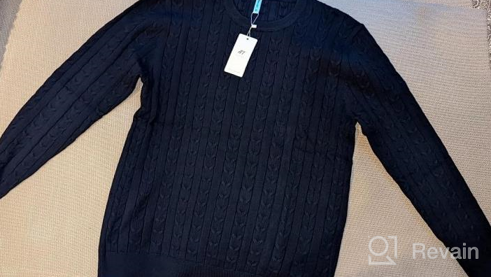 img 1 attached to Stay Stylish With Aimeilgot Men'S Cable Knit Pullover Sweater review by Brent Dietrich