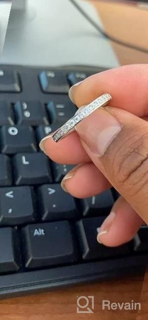 img 1 attached to 2Mm Women Titanium Eternity Ring With Cubic Zirconia - Perfect For Anniversary, Wedding Or Engagement - Size 3-13.5 review by Roberta Henderson
