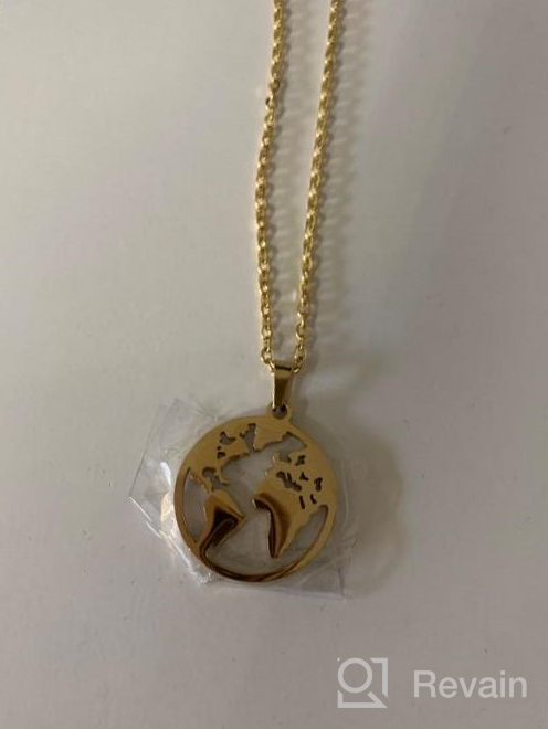 img 1 attached to 🌍 Earth Map Pendant Necklace - Ideal Long Distance Travel Gift review by Richard Carroll