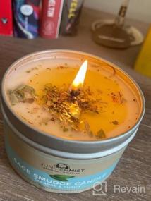 img 6 attached to Sedona Smudge Candle For Cleansing Negative Energy + Handmade In Sedona With Soy Wax, Essential Oils, Real Sage, Cedar, Sweetgrass + Smokeless Alternative To Sage Smudge Sticks, Incense And Bundles