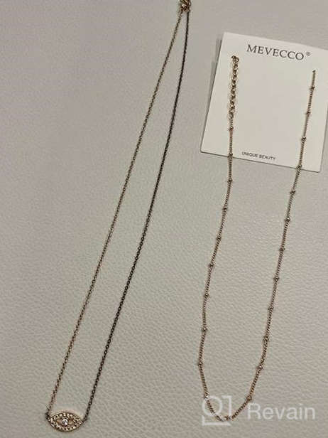 img 1 attached to Handmade 18k Gold Plated Dainty Gold Choker Necklace, Layered Heart Pendant with Arrow Bar, Long Layering Necklace for Women by MEVECCO review by John Salleh