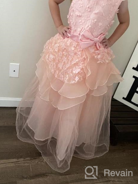 img 1 attached to Beautiful Sleeveless Embroidery Princess Pageant Dress For Girls - NNJXD Kids Prom Ball Gown review by Adrienne Holmes