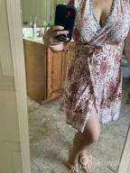 img 1 attached to Floral Wrap Mini Dress For Women: Bohemian Style With Ruffle Hem & V-Neck Cut, Perfect For Summer Beach Days! (Sizes S-XL) review by Adam Gardner
