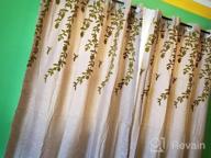 img 1 attached to Melodieux Flower Embroidery Linen Blackout Curtains For Living Room Bedroom Silver Grommet Window Drape, Beige/Green, 52 By 84 Inch (1 Panel) review by Gregory Plump