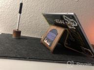img 1 attached to SAMDI Wood Tablet Stand: Stylish Black Walnut Holder For IPad, Kindle, And Other Tablets (4-13 Inch) review by Kevin Hutchison