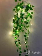 img 1 attached to Rustic Thicker Ivy Vines With Lights In Galvanized Metal Wall Planter - Hsuner Fake Hanging Plants For Modern Farmhouse Wall Decor, Boho Bedroom & Porch Decoration (Upgrade White) review by Logan Barela