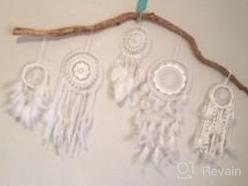img 7 attached to Dream Catcher Wall Hanging With White Feathers - Chicieve Decoration For Wedding, Christmas, Or Crafts - Diameter 7.9 Inches