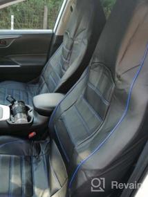 img 6 attached to 🚗Универсальные чехлы для автомобильных сидений - водонепроницаемые, кожаные и совместимые с подушками безопасности, предназначенные для передних сидений автомобиля, грузовика, фургона и внедорожника, выпускаются компанией AUTOYOUTH - серого цвета.