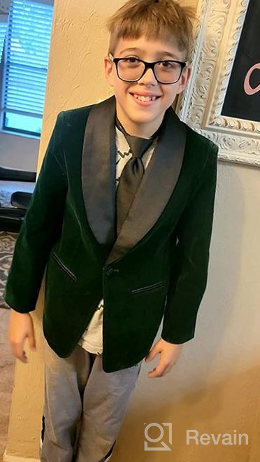 img 1 attached to 👔 Stylish Velvet Blazer for Boys: Perfect for Wedding, Holiday, Suits & Sport Coats review by Vincent Bain