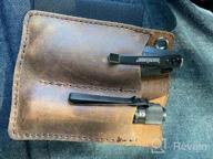 img 1 attached to Full Grain Leather EDC Pocket Organizer With Pen Loop - Ideal Pocket Slip, Knife Pouch, And Carrier For Everyday Carry Organization In Chestnut Color review by Christopher Penn