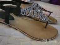 img 1 attached to Boho Chic Women'S Flat Sandals With Rhinestone Embellishments For Summer Beach, Walking And Casual Wear review by Kevin Kue