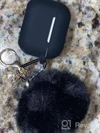 img 1 attached to Silicone Cover Compatible With Apple AirPods Pro, Soft Skin Case Shock-Absorbing Protective Case With Pompom Keychain And Strap [Front LED Visible](Black) review by Troy Palmer