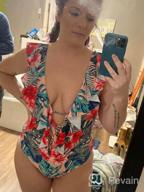 img 1 attached to V-Neck Ruffle Monokini With Padded One Piece Swimsuit For Women By SPORLIKE - Stylish Bathing Suit review by Cody Michels
