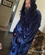 img 1 attached to PAVILIA Mens Hooded Fleece Robe, Bathrobe For Men With Hood, Plush Warm Spa Long Robe review by Harry Tulsa