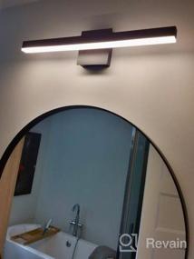 img 5 attached to Современные матовые черные светодиодные светильники для ванной комнаты - настенные бра с регулируемой яркостью для зеркального освещения - 24 дюйма, 16 Вт, теплый белый 3000K - Joossnwell