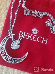 img 5 attached to 🎨 BEKECH Artist Gift for Her: Crescent Moon Charm Paint Palette Pendant Necklace - Ideal for Artist Women, Girls, Painters - Perfect Art Student Graduation Gift & Art Lovers Gift