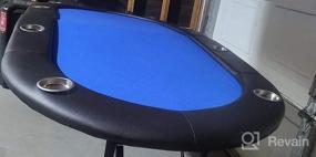 img 6 attached to Стол для игры в покер ECOTOUGE с подстаканником из нержавеющей стали Стол для отдыха в казино, верхний стол для покера Texas Hold'Em для 8 игроков с ногой, зеленый войлок