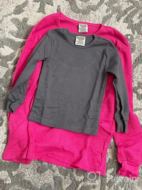 img 1 attached to 2-Piece Waffle Knit Top and Long Johns Thermal Underwear Set for Sweet and Sassy Girls (2T-16) review by Kari Madison