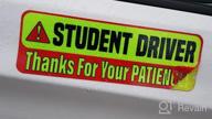 img 1 attached to Essential New Driver Car Magnet Stickers - 3 Pack, 12X4" Bright Yellow & Reflective Road Safety Signs For Learners review by Scott Ward