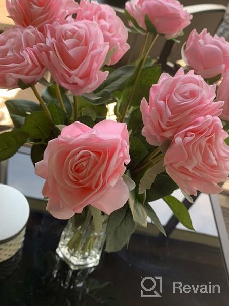 картинка 1 прикреплена к отзыву Realistic And Elegant DIY Wedding Flowers: Get 12Pcs Of DIGIROOT Artificial Silk Rose Flowers In Champagne Color For Home And Party Decorations от Travis Petty
