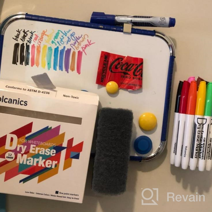 img 1 attached to Volcanics Low Odor Fine Whiteboard Markers, Dry 🖍️ Erase Thin Markers - Box of 12, 10 Colors review by Maurice Jimenez