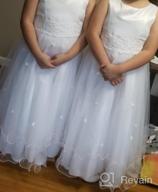 img 1 attached to White Cap Sleeved First Holy Communion Dress for Flower Girls - Big Girls review by Laura Lee