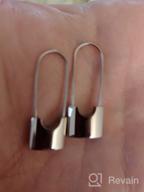 img 1 attached to YESLADY Stainless Steel Hoop Earrings: Chic Rectangle Lock Dangle Design review by Anurak Grubb