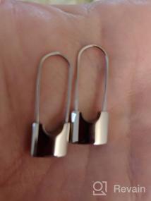 img 5 attached to YESLADY Stainless Steel Hoop Earrings: Chic Rectangle Lock Dangle Design