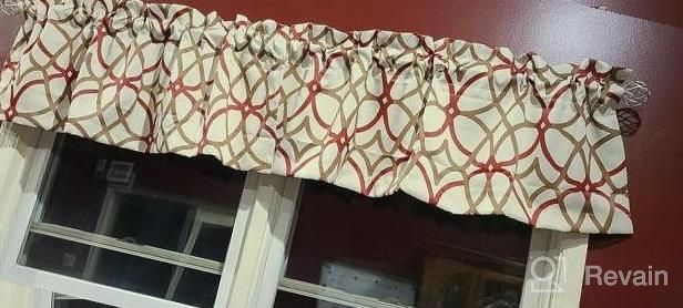 img 1 attached to Geo In Taupe And Red H.VERSAILTEX Blackout Curtain Valances - Thermal Insulated Window Valances For Living Room/Bedroom Rod Pocket Short Curtain 1 Panel, 52X18 Inch review by Claudia Corpus