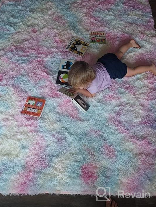 img 1 attached to Kids Play Room Faux Fur Luxury Rug Plush Throw Rugs High Pile Handmade Knitted Area Rug For Nursery Decoration Baby Care Crawling Carpet review by Yung Cypher