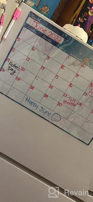 img 1 attached to Dry Erase Magnetic Calendar For Refrigerator - 16.9" X 11.8", With Blank Note Section, Pens/Markers Included, Perfect Fridge Calendar For Kids! review by Abidzar Olivas