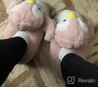 img 1 attached to Women'S Cute Penguin Animal Slippers Cozy Fuzzy Plush Winter Warm House Shoes review by Janet Battle